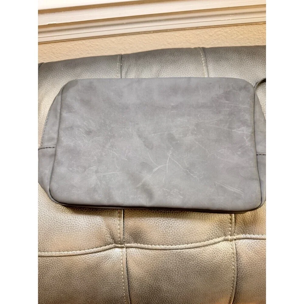 Valentino V Logo Cosmetic Bag Black Rubber Zip Pouch Travel Toiletry Case